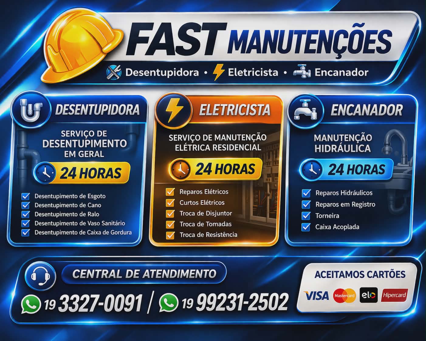 Desentupidora, Eletricista, Encanador no Cambuí em Campinas 19-99231-2502  - Foto 1