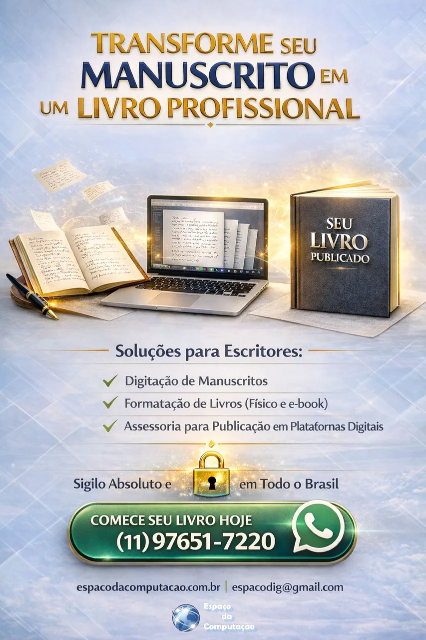 Transforme seu manuscrito em um livro pronto para publicação