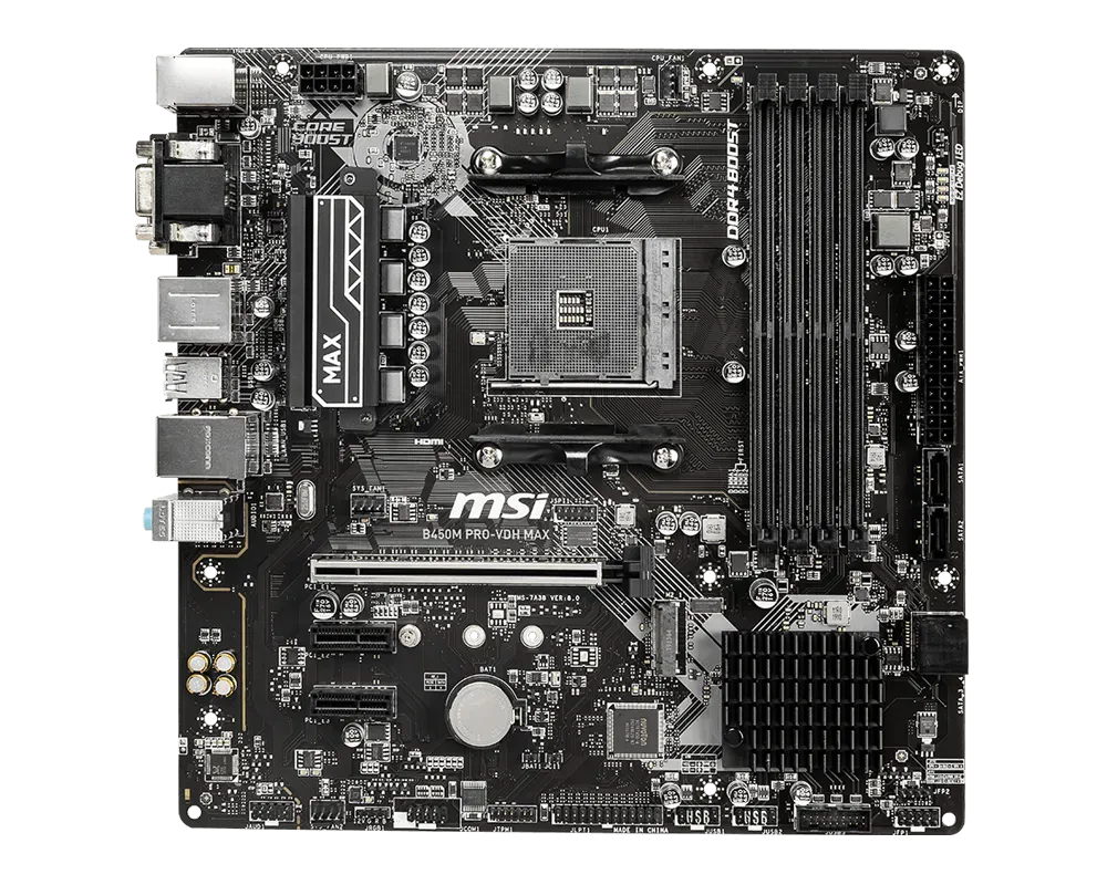 PLACA MÃE MSI B450M PRO-VDH MAX DDR4 AM4 M-ATX - Foto 1