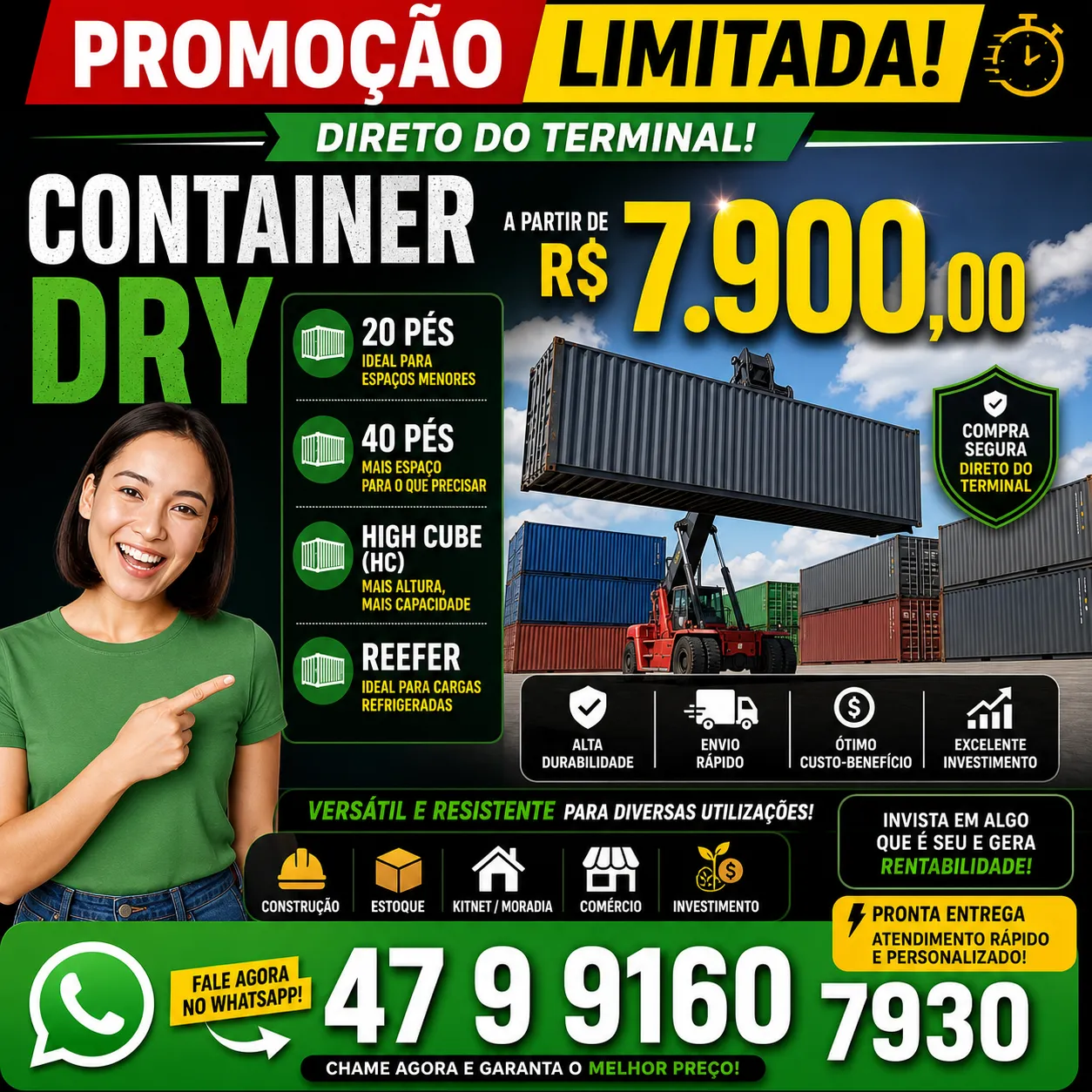 container marítimo Dry com preço reduzido - Foto 1