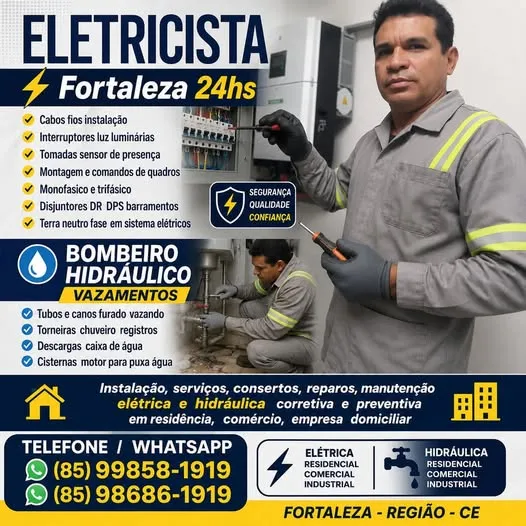 ELETRICISTA  FORTALEZA  25 HORAS  (85) 99858-1919 - Foto 1