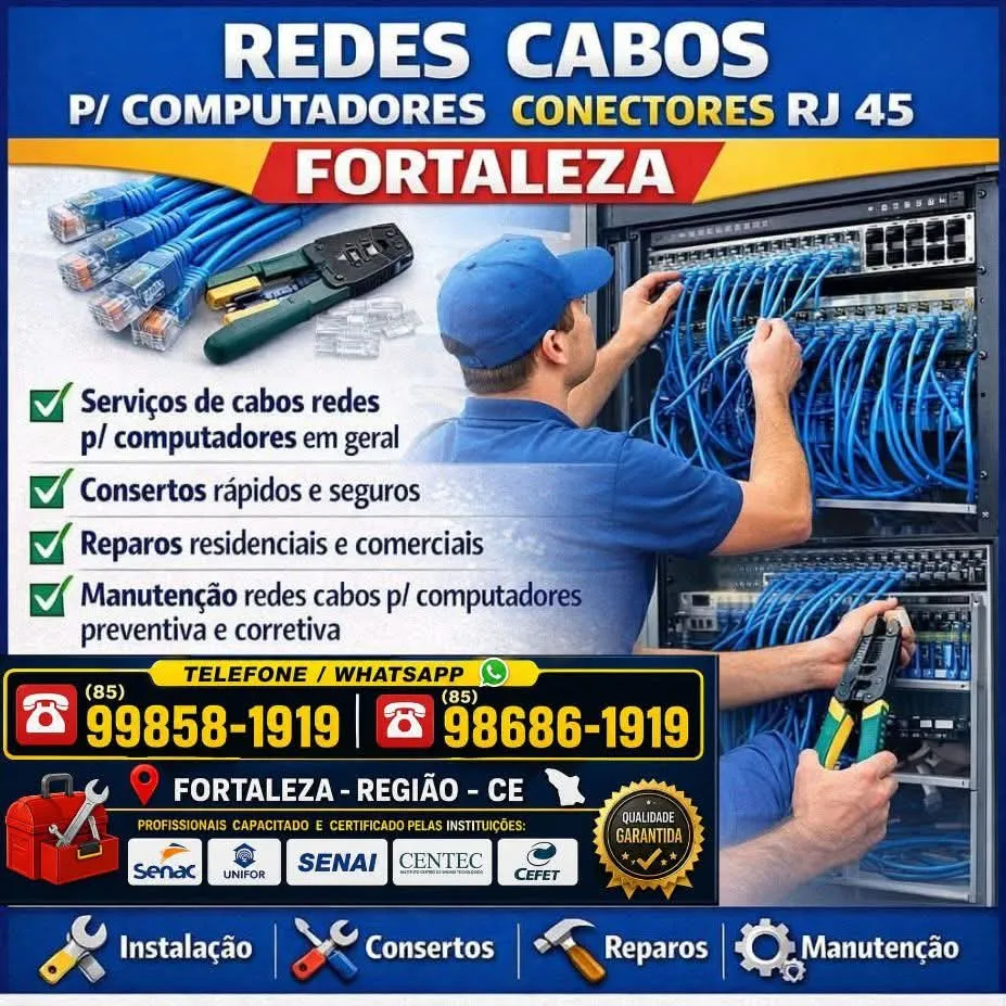 REDES  E  CABOS  P/  COMPUTADORES   FORTALEZA  (85) 99858-1919 - Foto 1