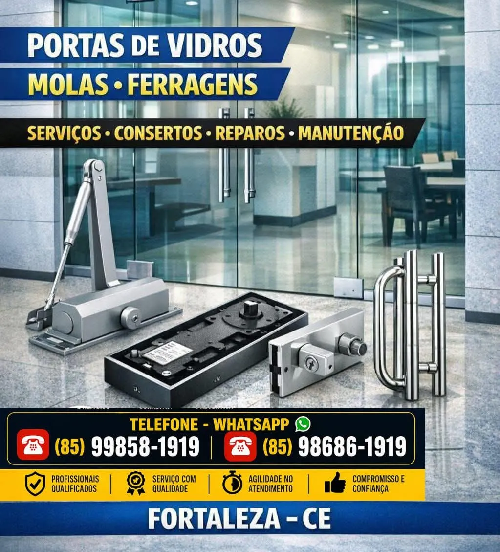 PORTAS  DE  VIDROS  CONSERTOS  FORTALEZA  (85) 99858-1919 - Foto 1